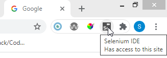 The location of the Selenium IDE plugin in Chrome